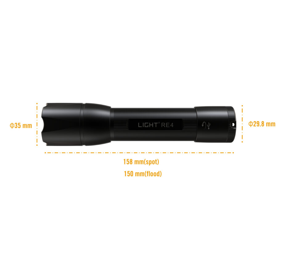 re4 300 lumens lep flashlight super long beam distance