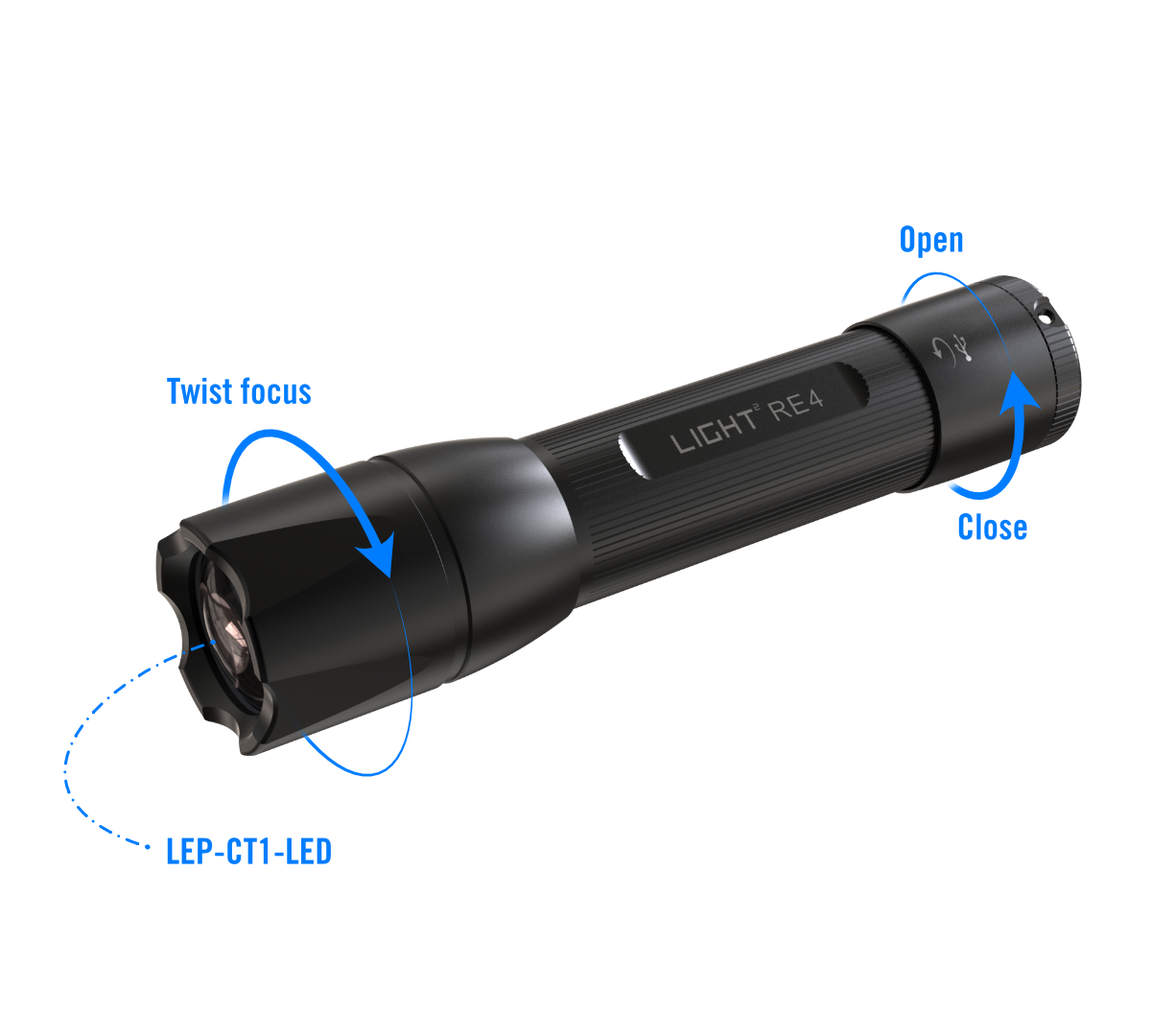 re4 300 lumens lep flashlight super long beam distance