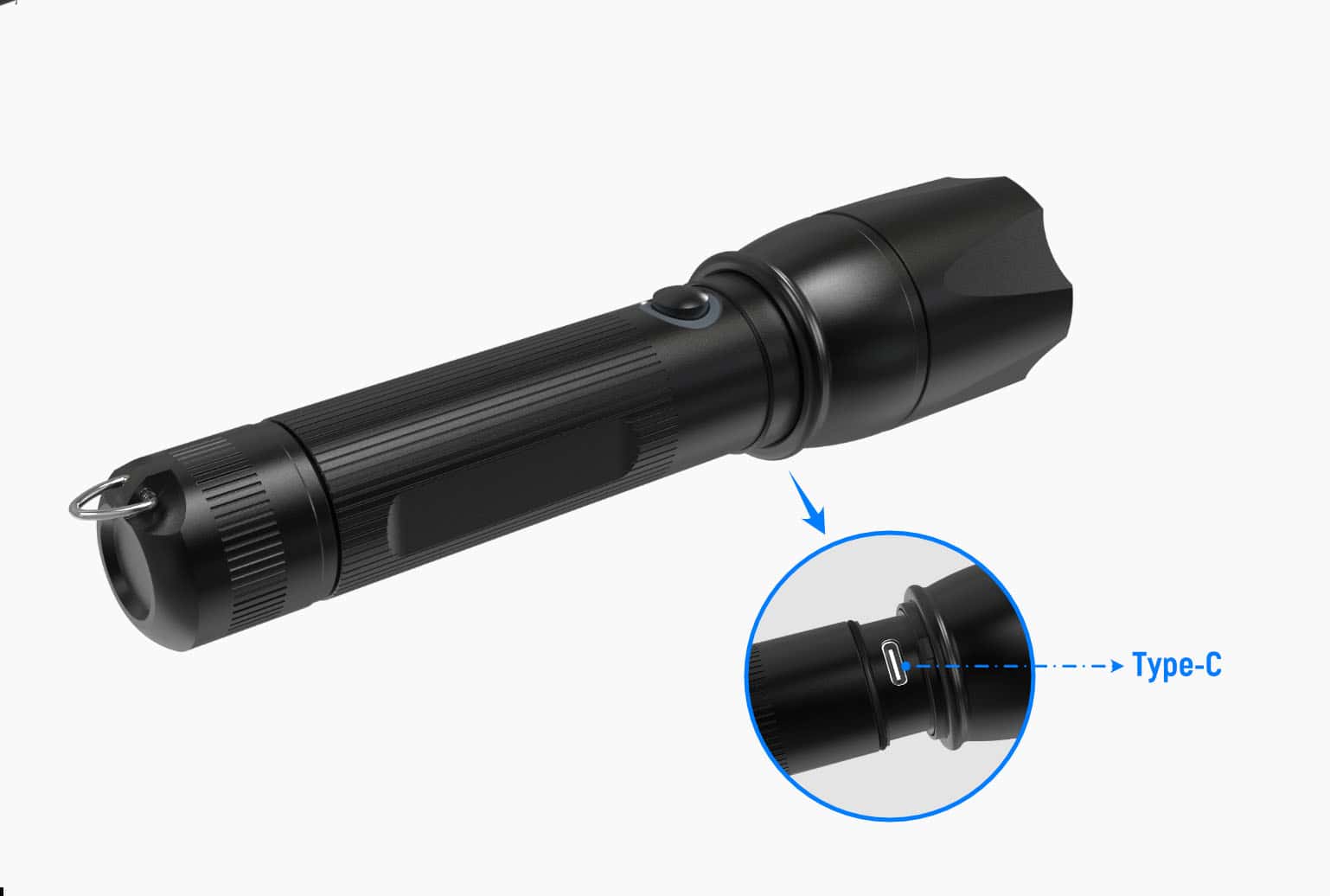 rs7 1200 lumens affordable rechargeable focusable led flashlight